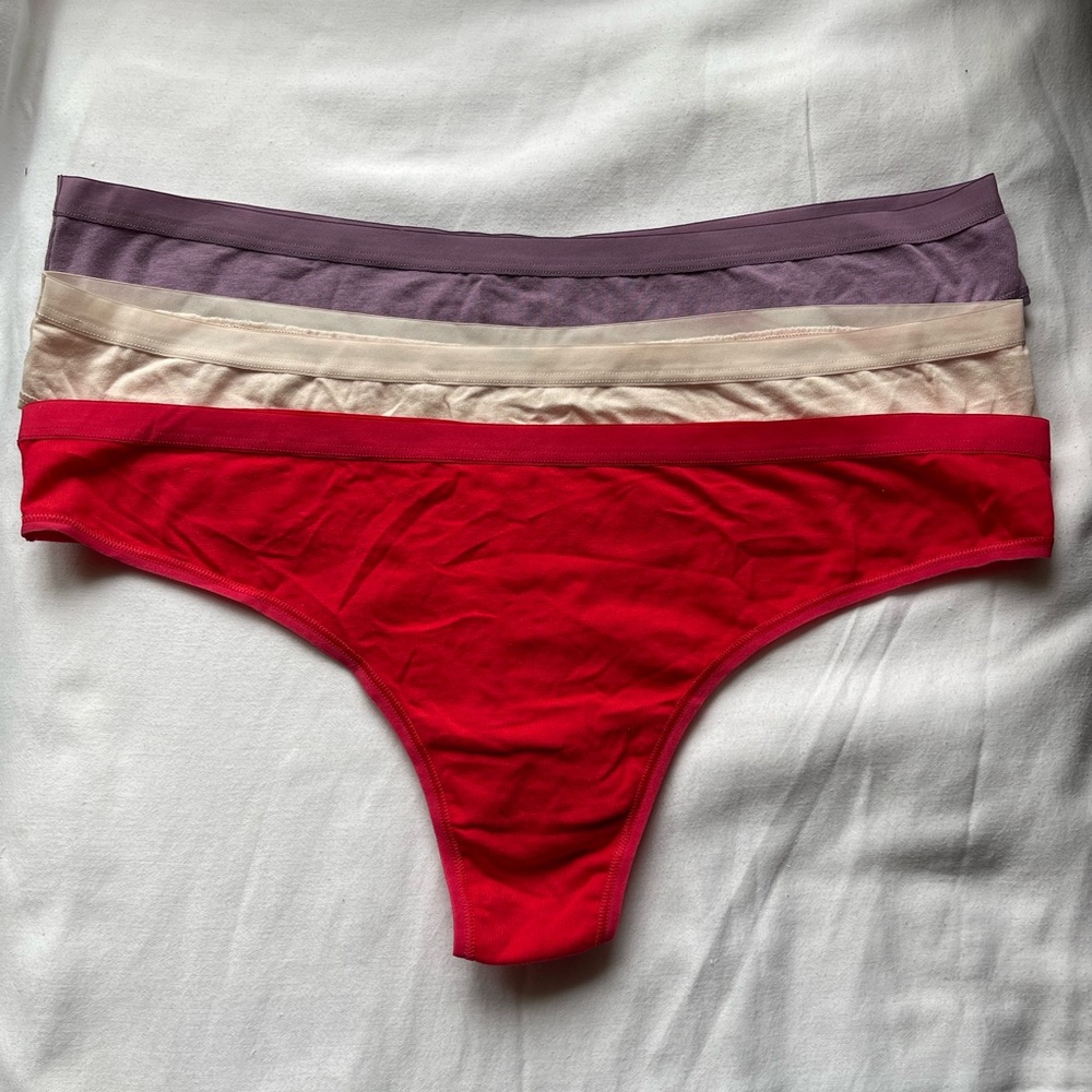 3 PC BUNDLE BRANDNEW THONG RED VIOLET CREAM